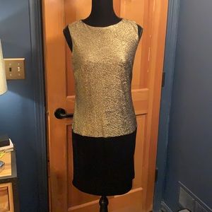 Donna Morgan Gold and Black Velvet Dress.